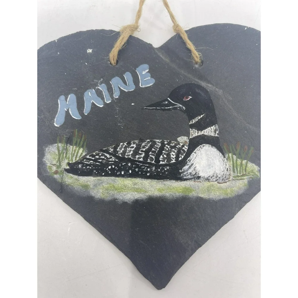 Slate Heart Hand‎ Painted Duck Artist Signed Charles Bemis 6